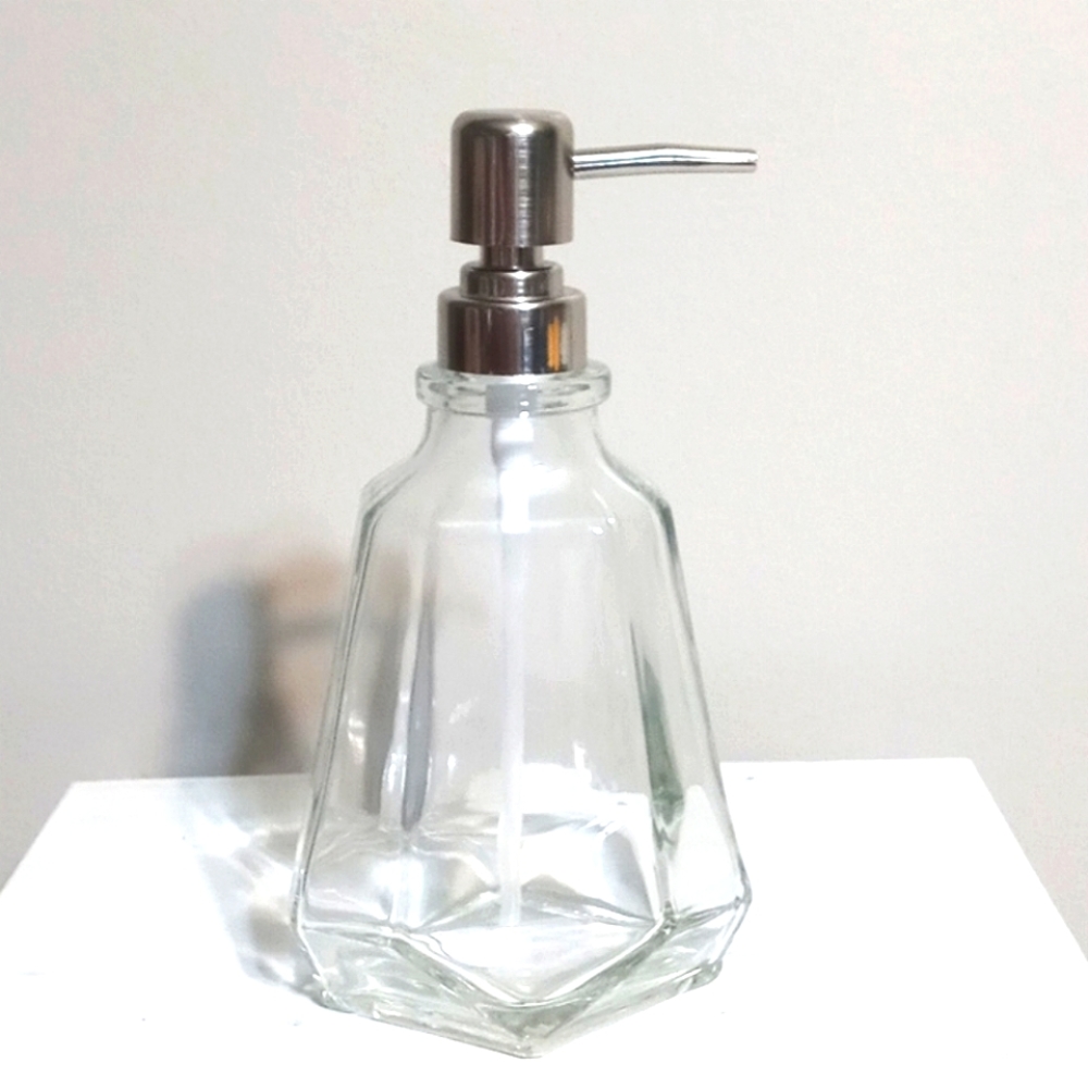 Glass Soap Pump Jewel Cut - 8"